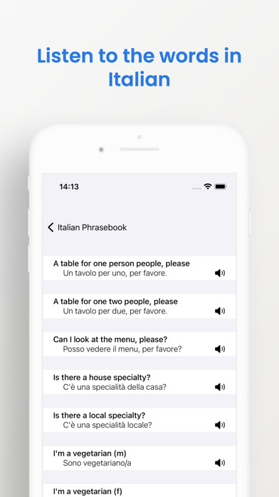 Italian Phrasebook (Travel) Screenshot