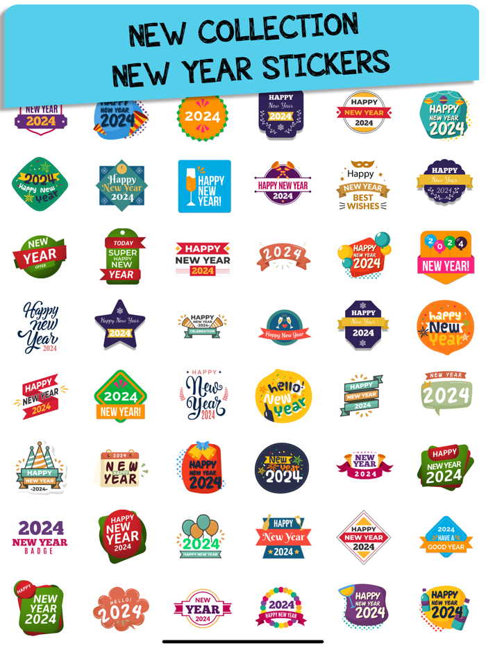 Happy New Year 2024 Stickers