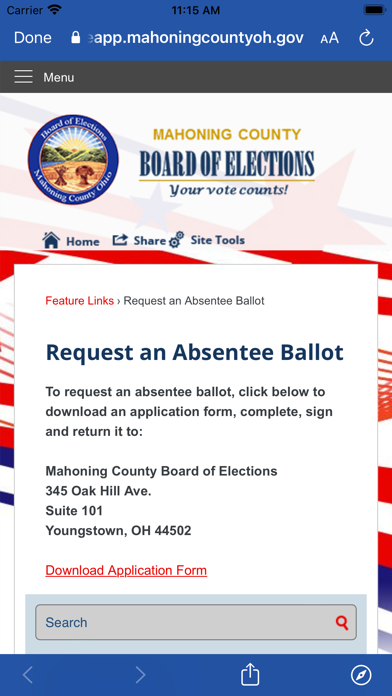 Mahoning County Votes Screenshot