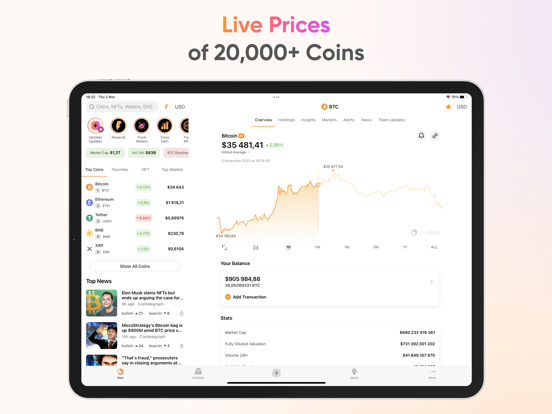 CoinStats - Crypto Portfolio iPad app afbeelding 2