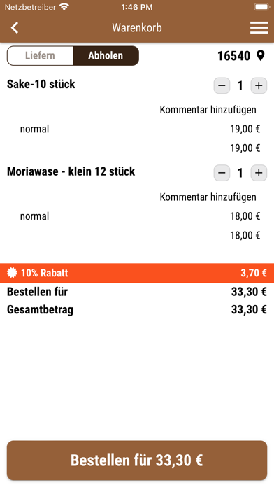 Sushi Bar Hohen Neuendorf Screenshot