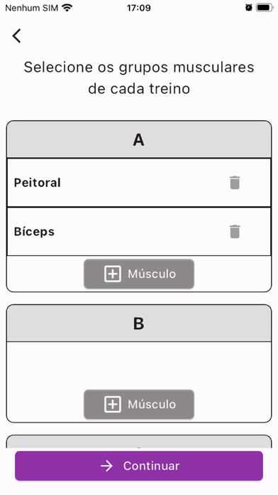 Criar Treino Musculação Screenshot