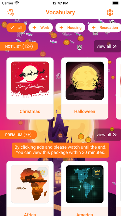 EFL Vocabularies Screenshot