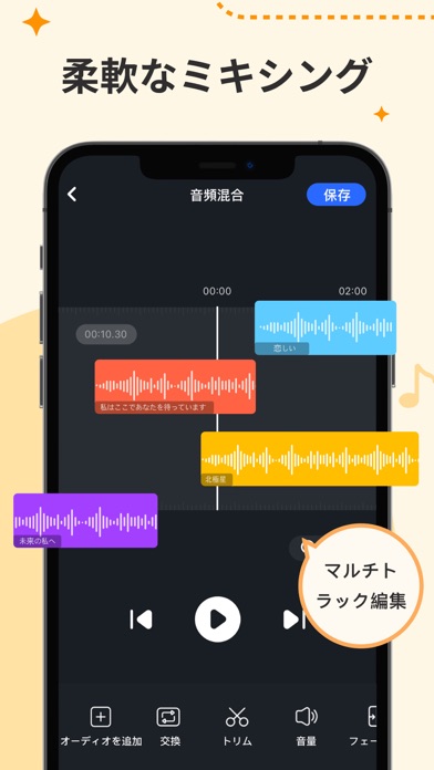柔軟なミキシング / マルチトラック編集