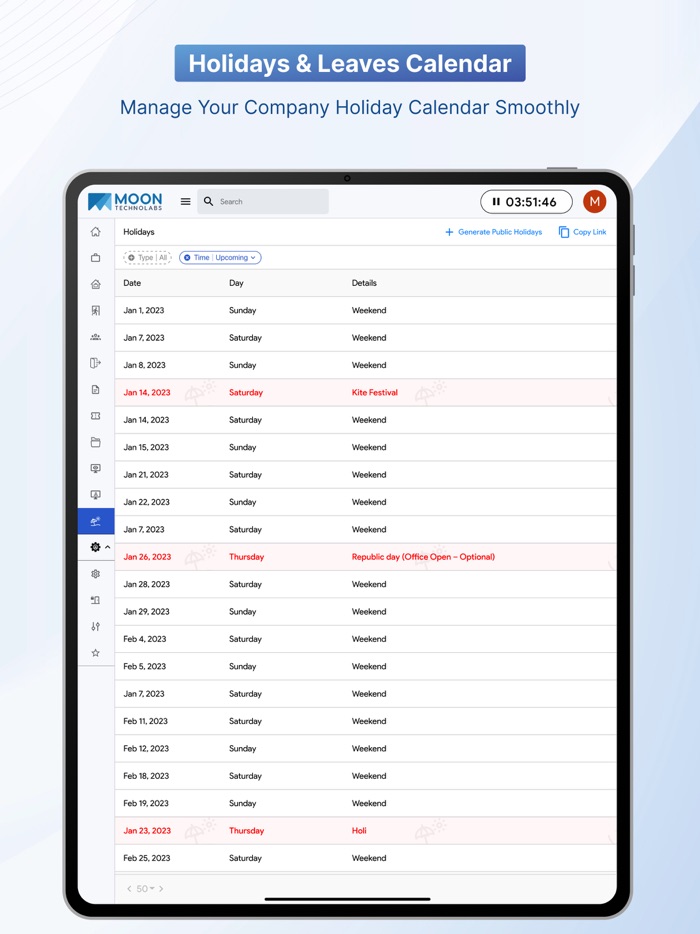 Moon HRM HR  Employee Portal