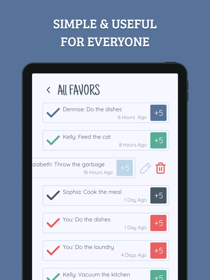 Favor App Keep and Track Chores