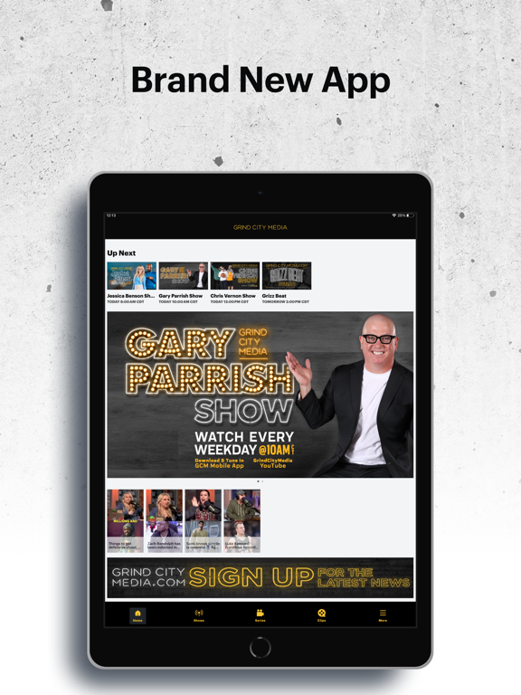 Grind City Media iPad screenshot 1 - Entertainment app