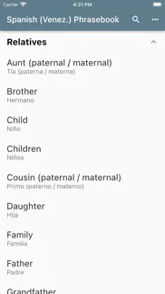 spanish (venezuela) phrasebook iphone screenshot 3