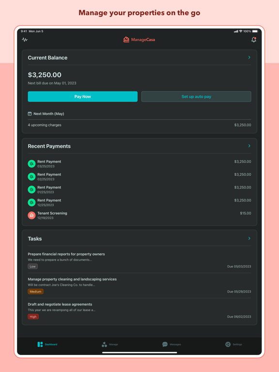 ManageCasa iPad screenshot 4 - Productivity app