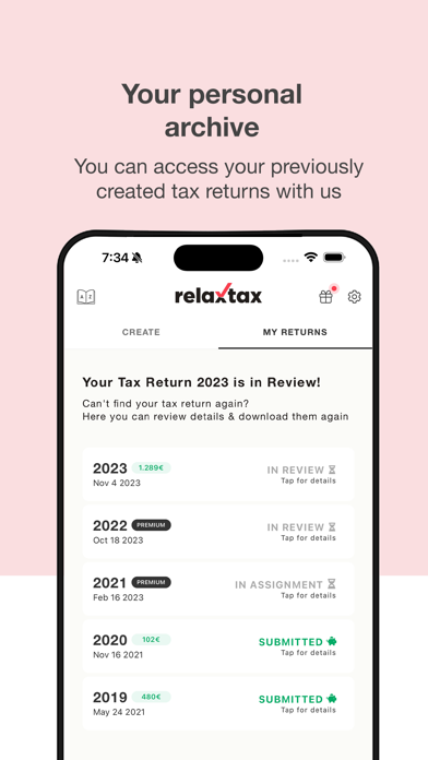 RelaxTax: Austrian Tax Return Screenshot