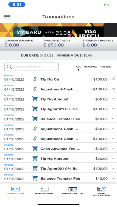 IRFCU Credit Card Screenshot