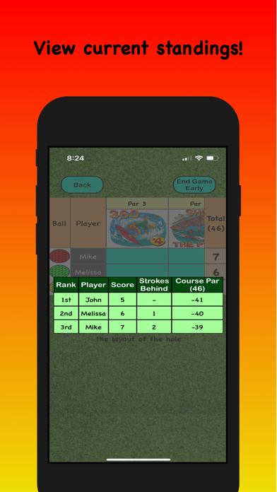 Pelly's Mini Golf Scorecard Screenshot
