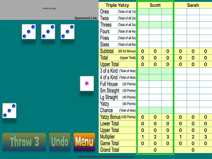 Original Triple Yatzy