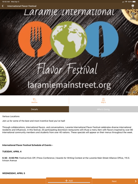 Visit Laramie, Wyoming iPad screenshot 6 - Travel app