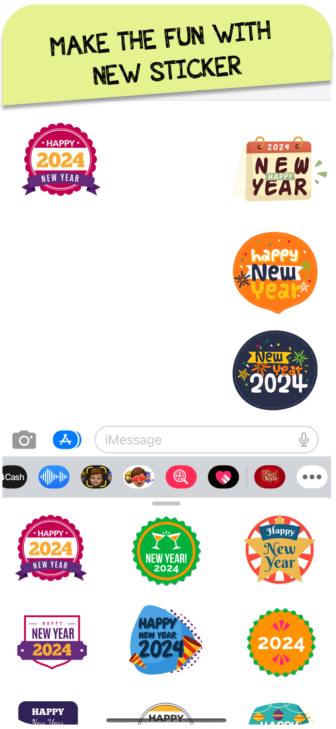 Happy New Year 2024 Stickers