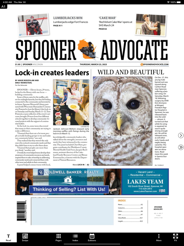 Spooner Advocate eEdition