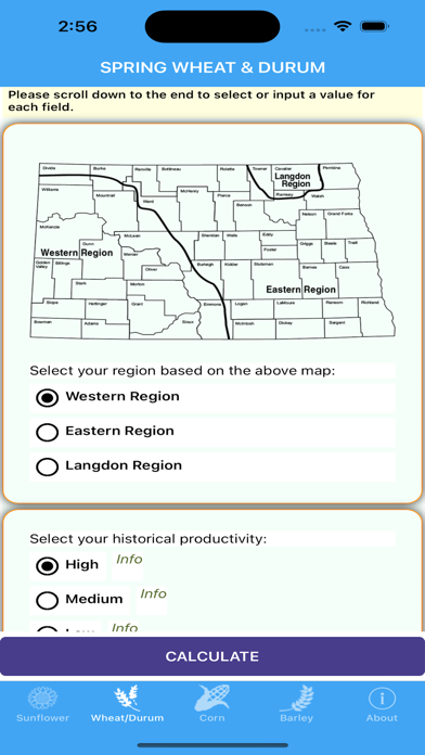 NDSU Nitrogen Calculator Screenshot