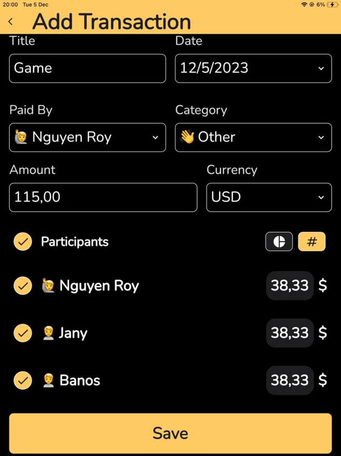 Billmate  Income Expense Note