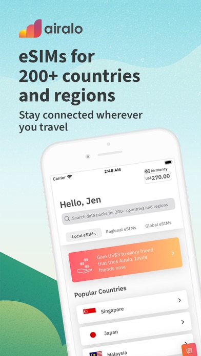 Airalo: eSIM Travel & Internet Screenshot