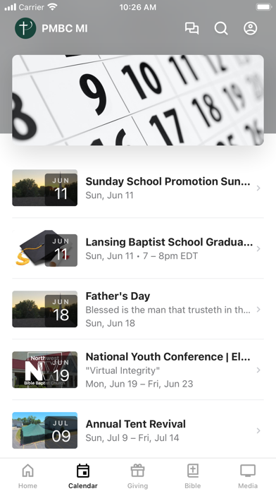Parker Memorial Baptist Church Screenshot