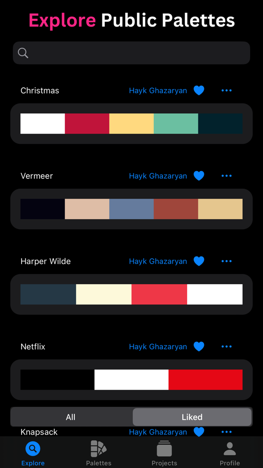 #1. KolorHub: Color Palette Studio (iOS) By: Hayk Ghazaryan