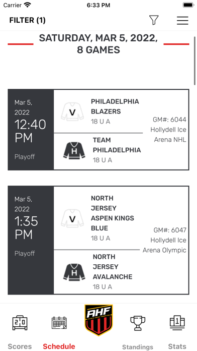 Atlantic Hockey Federation Screenshot