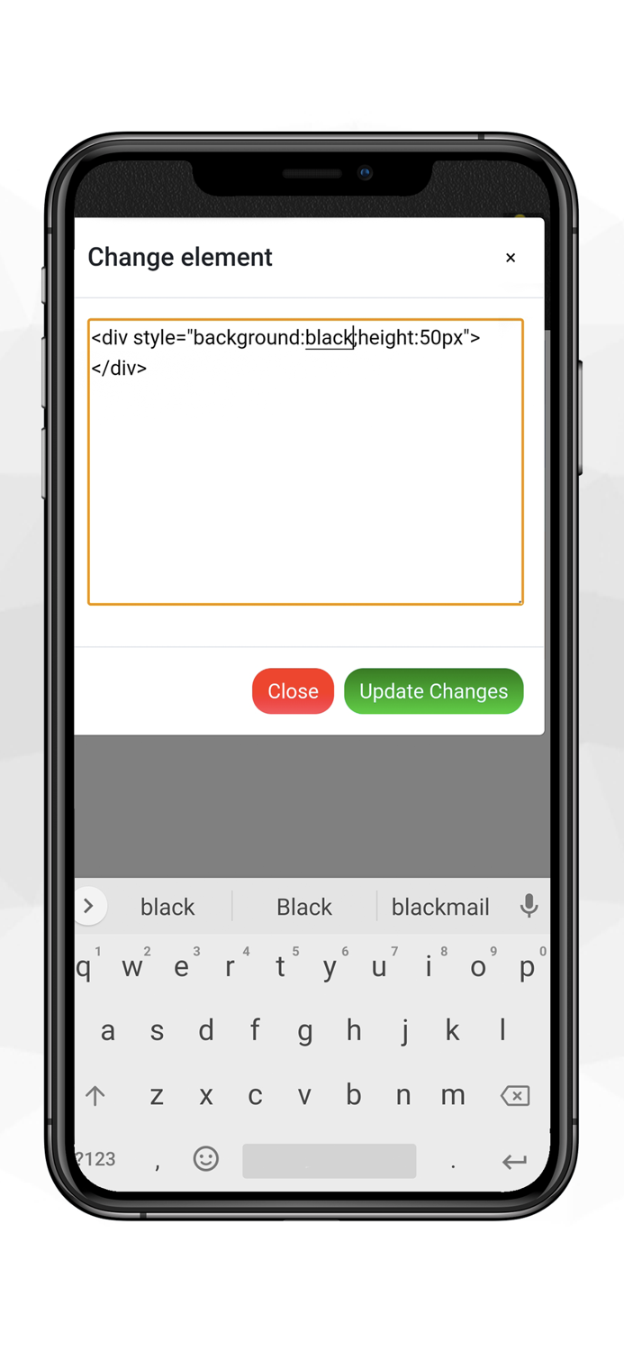 HTML editor - touch and code