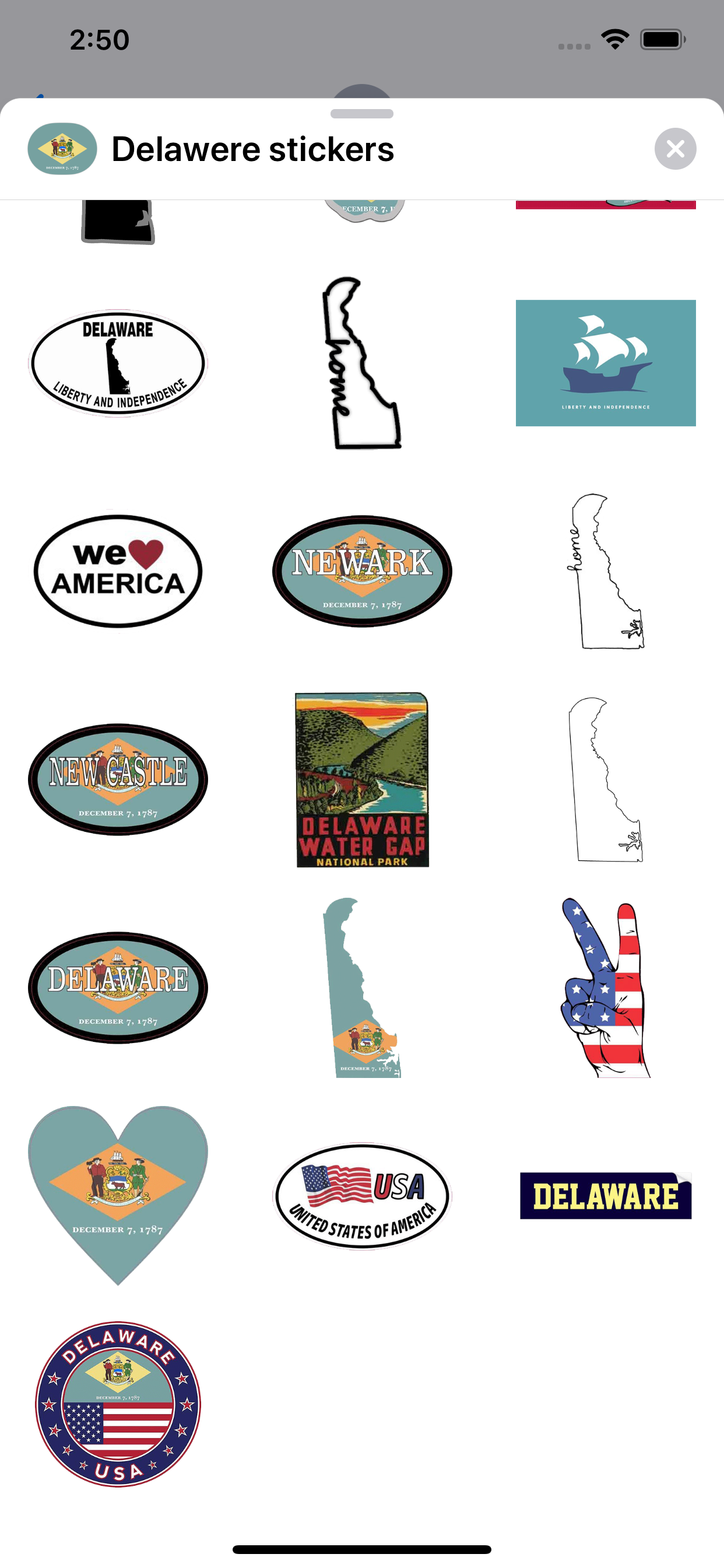 Delaware emoji - USA stickers