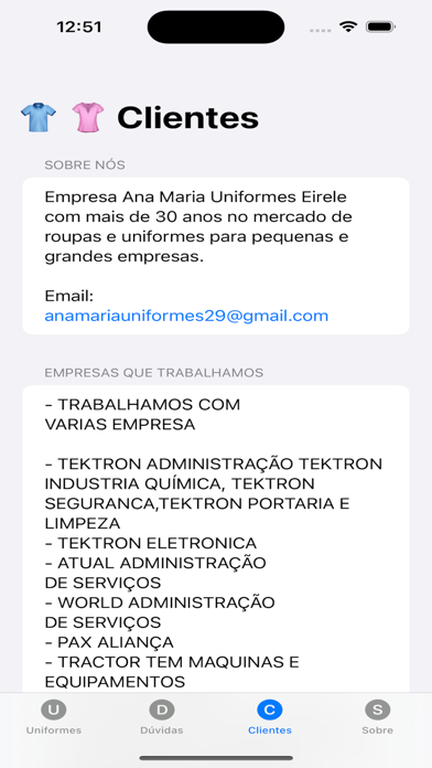 Ana Maria Uniformes Screenshot