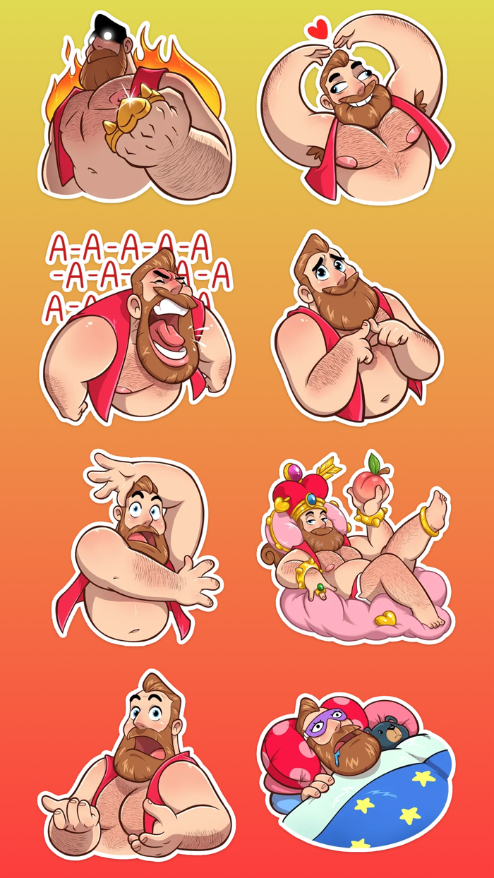 Big Bearded Man Stickers