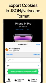 Cookie Editor For Safari iphone bilder 3