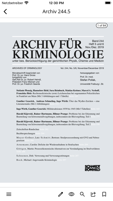 Archiv für Kriminologie Screenshot