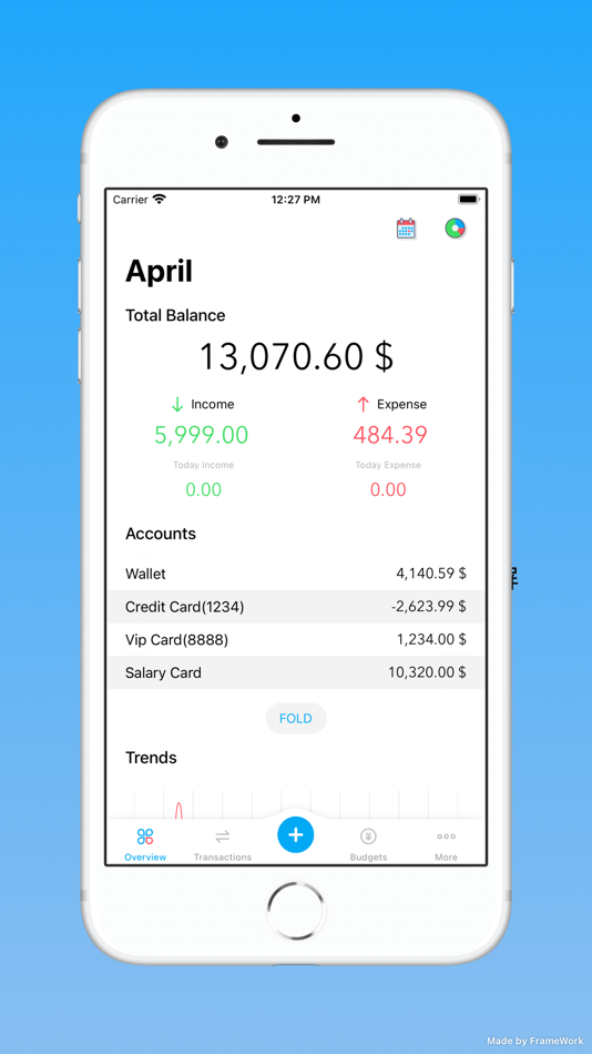 #1. GeeMoon: A Bookkeeping App (iOS) 由: 乐彬 梅