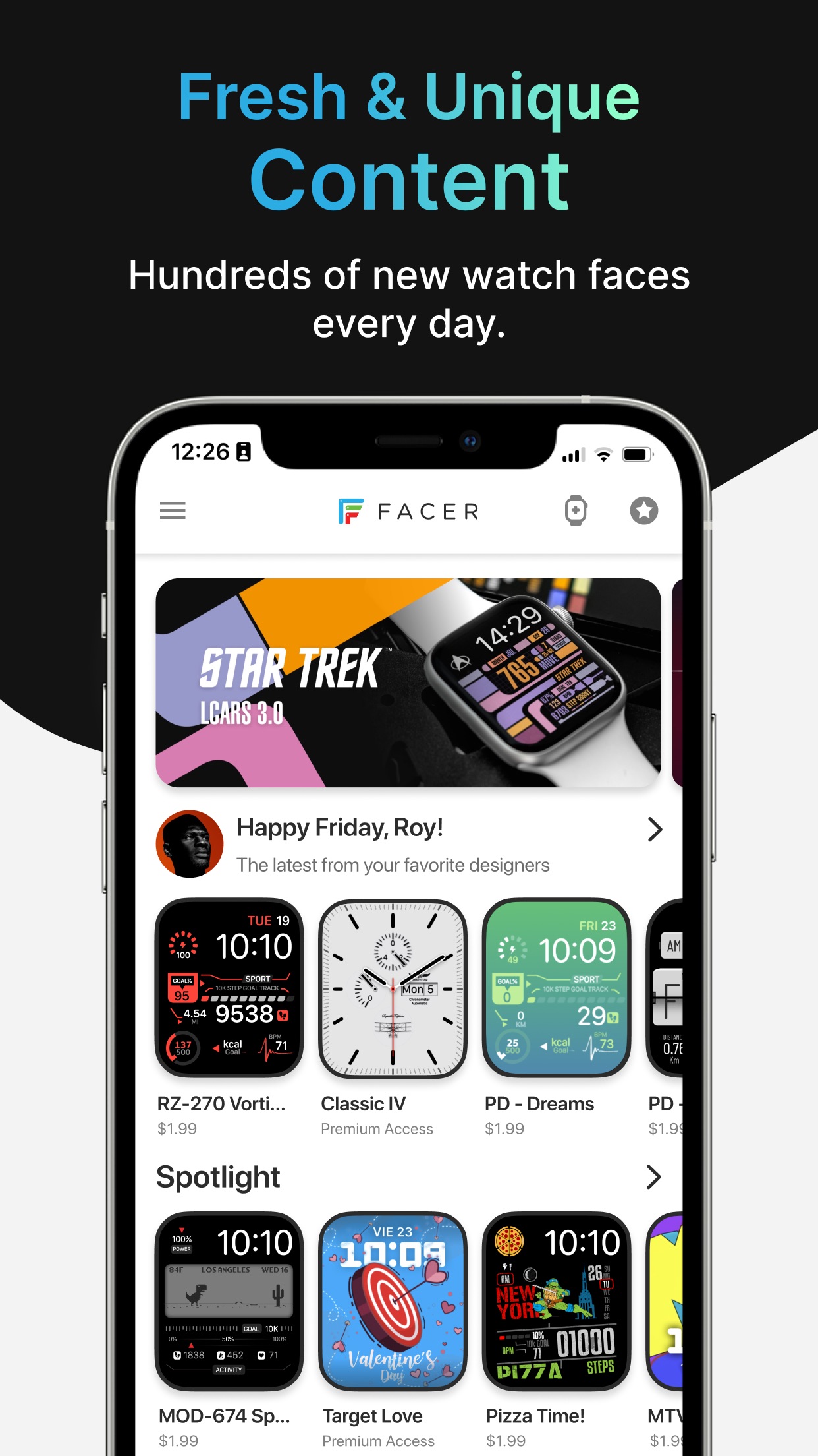 Screenshot do app Watch Faces by Facer