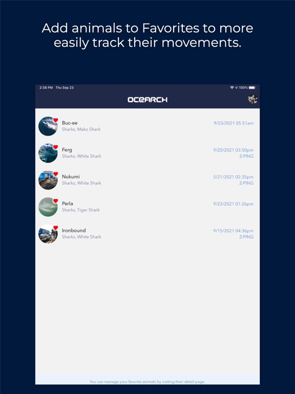 Screenshot #5 for OCEARCH Shark Tracker