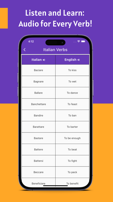 Italian Verbs App Screenshot