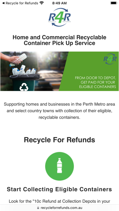 Recycle for Refunds Screenshot