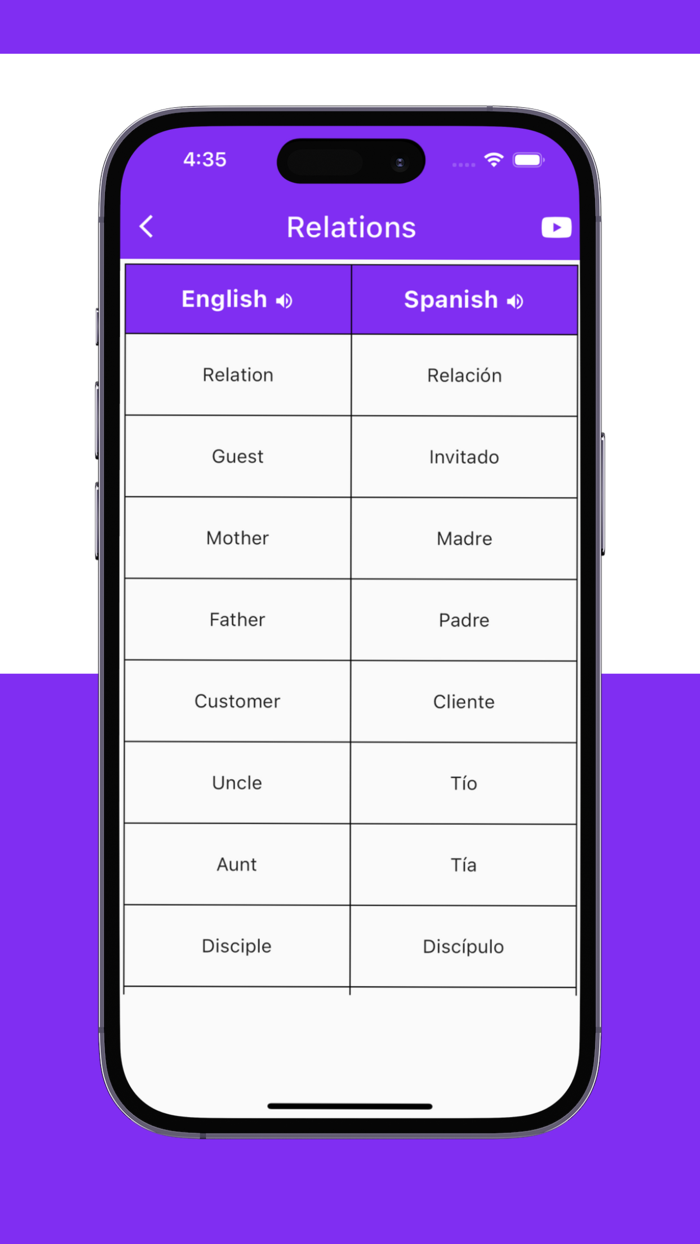Spanish Words App