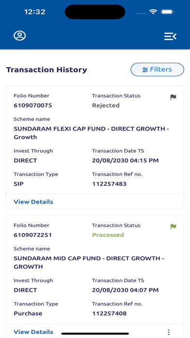 Sundaram Mutual's Investor App Screenshot