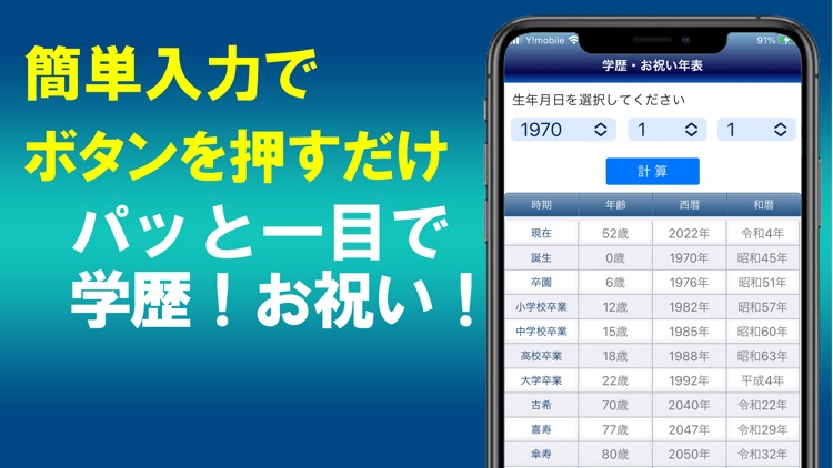 西暦・和暦・学歴早見表 / 面倒な変換不要で一目で便利に