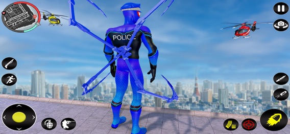 警察スパイダーロープヒーローゲームのおすすめ画像1