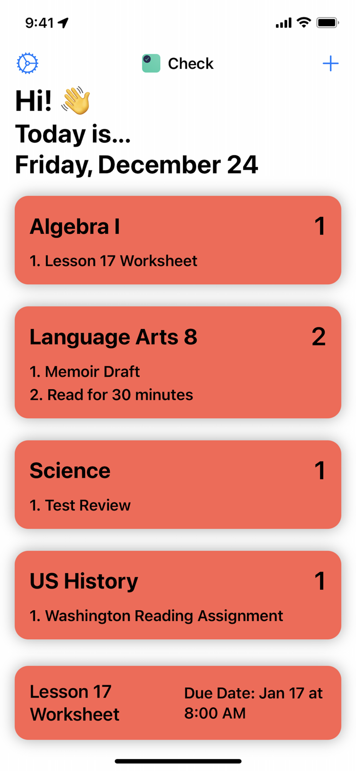 Check Homework Manager