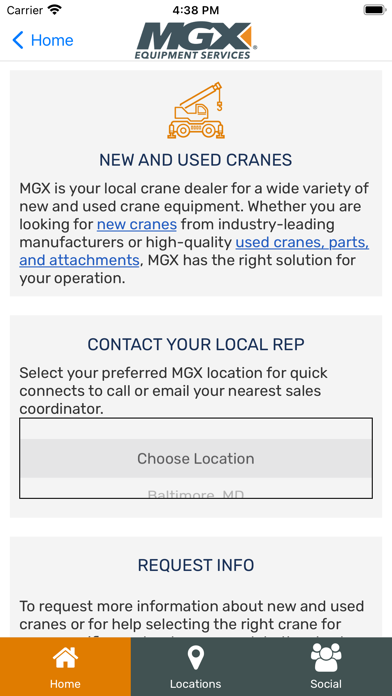 MGX Equipment Services Screenshot