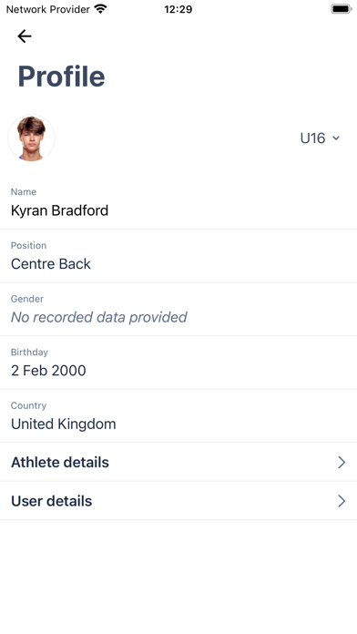 Kitman Labs Athlete Screenshot