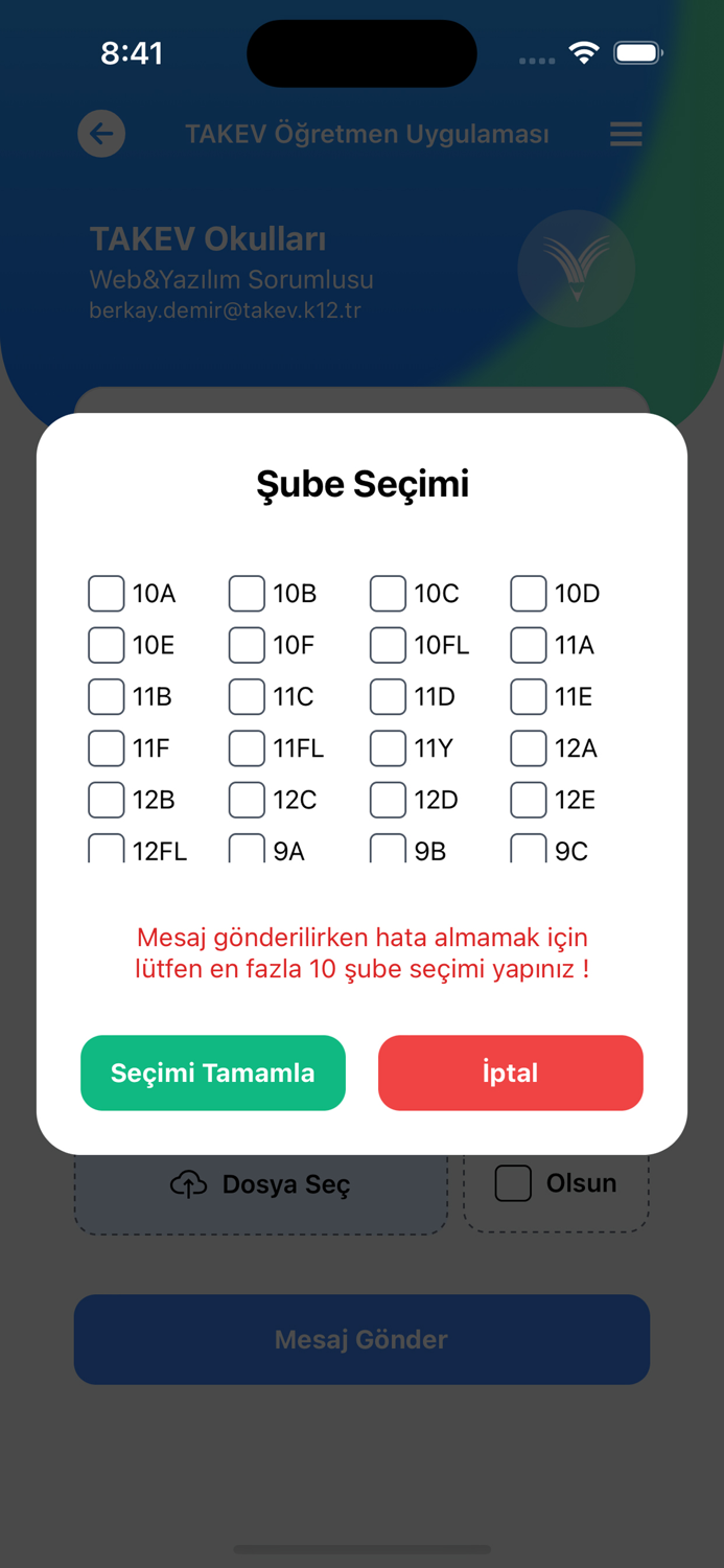 Takev Ogretmen Uygulamasi