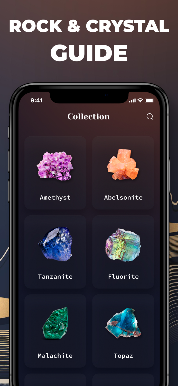 Crystal identifier. Rock guide