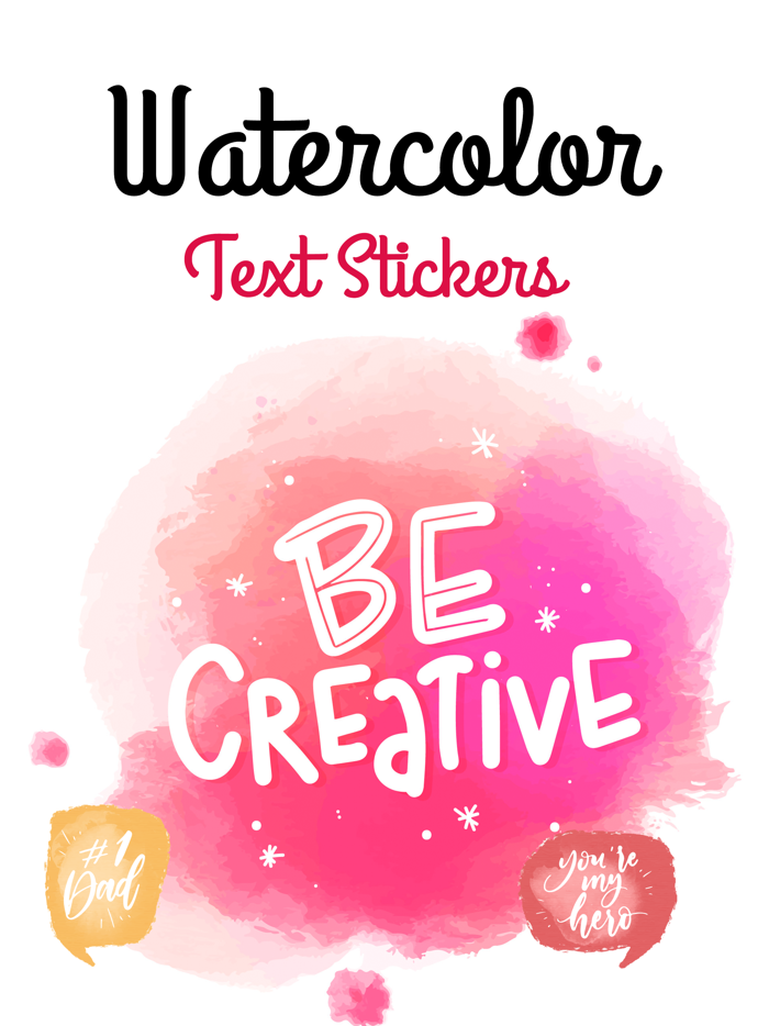Watercolor - Text Stickers