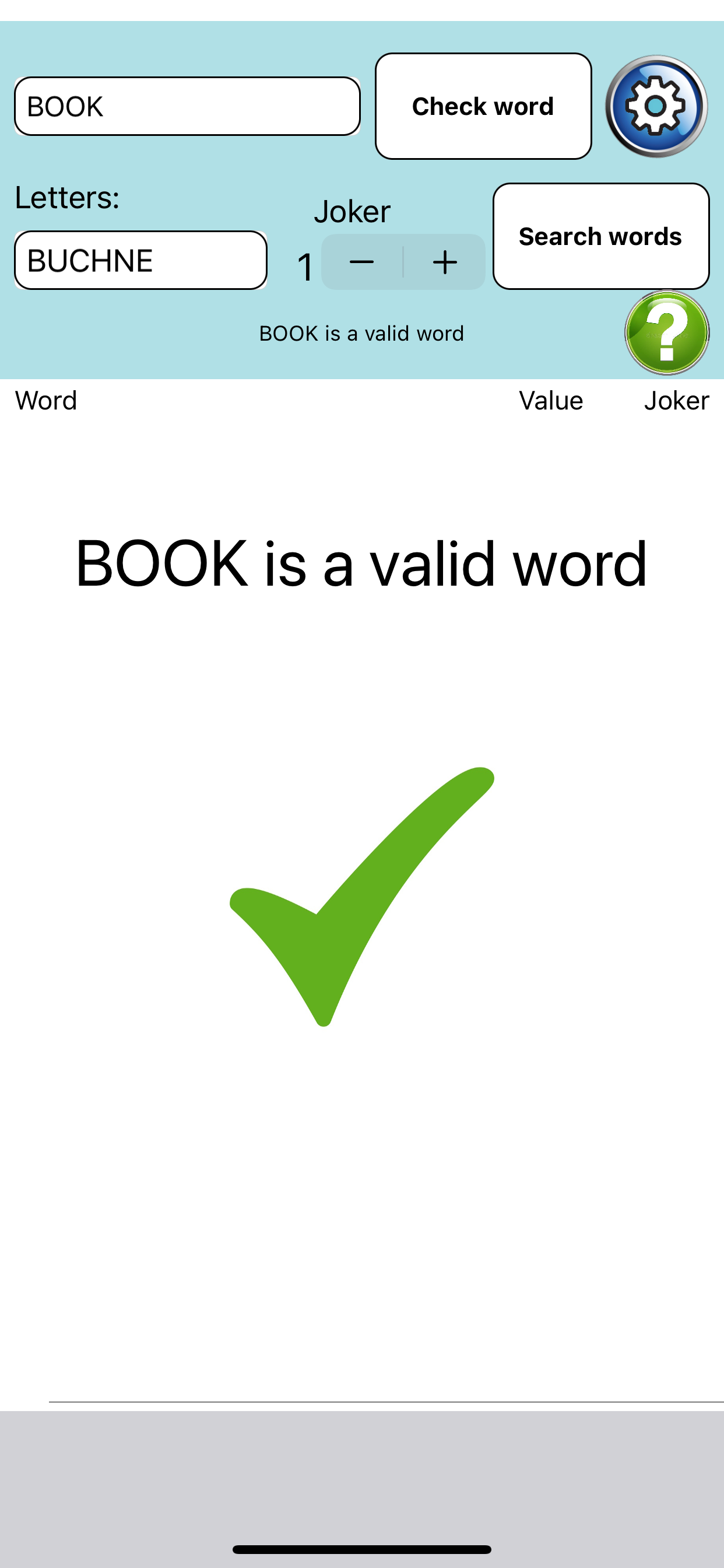 Find and check words