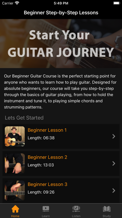 Beginner Guitar Songs Screenshot