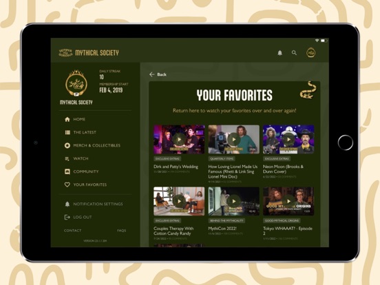 Mythical Society iPad screenshot 5 - Entertainment app